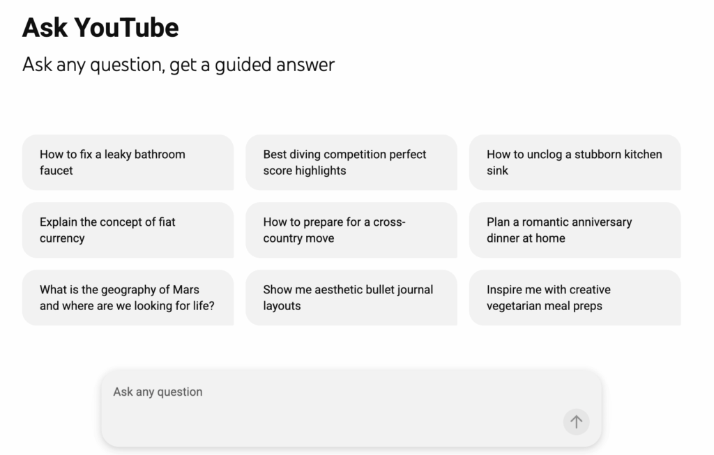 Google testuje chatbota AI do wyszukiwania na YouTube