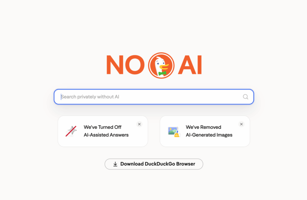 Instalacje DuckDuckGo wzrosły o 30% po zmianie wyszukiwarki Google na AI