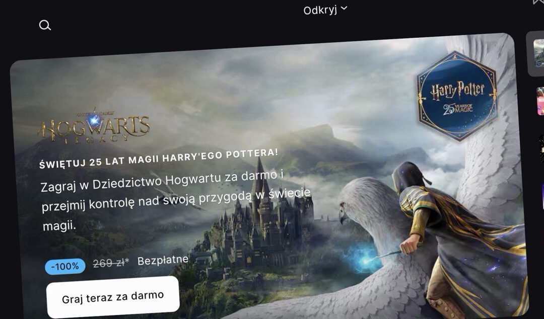 Epic Games rozdaje Hogwart’s Legacy za darmo na majówkę