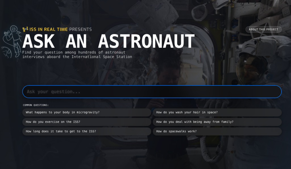 Ask an Astronaut – wyszukiwarka archiwalnych rozmów NASA z kosmonantami