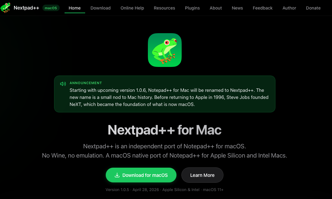 Autor Notepada++ ostrzega przed nieautoryzowaną wersją na macOS