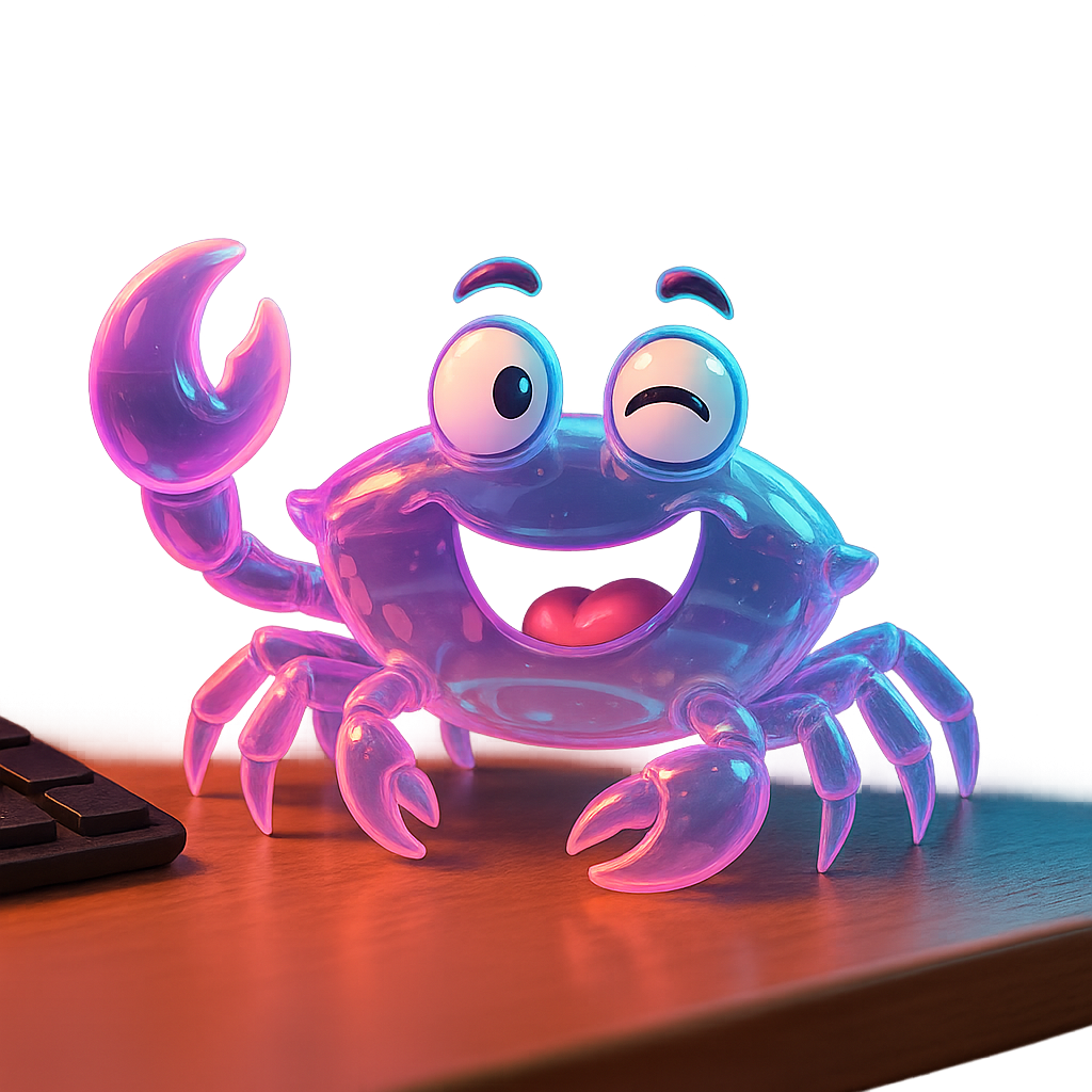 Pulchny krab na pulpicie, który cię trolluje – stworzony przy pomocy AI