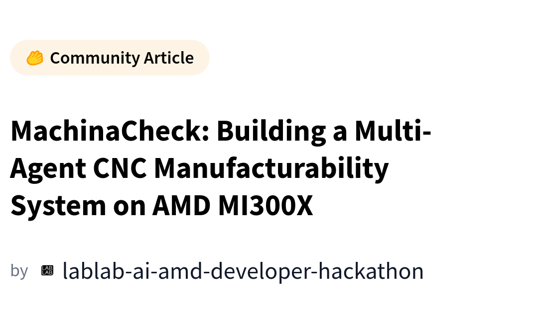 MachinaCheck: System Multi-Agent CNC oparty na AMD MI300X