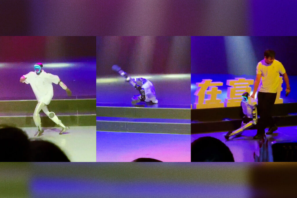Robot próbujący tańczyć jak Michael Jackson spektakularnie upadł na scenie