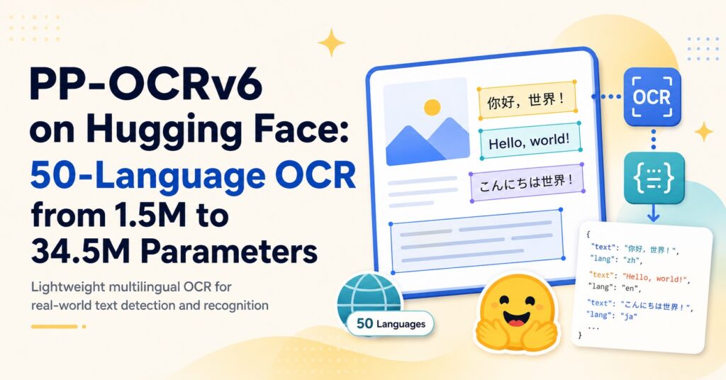 PP-OCRv6 na Hugging Face: OCR dla 50 języków od 1,5M do 34,5M parametrów