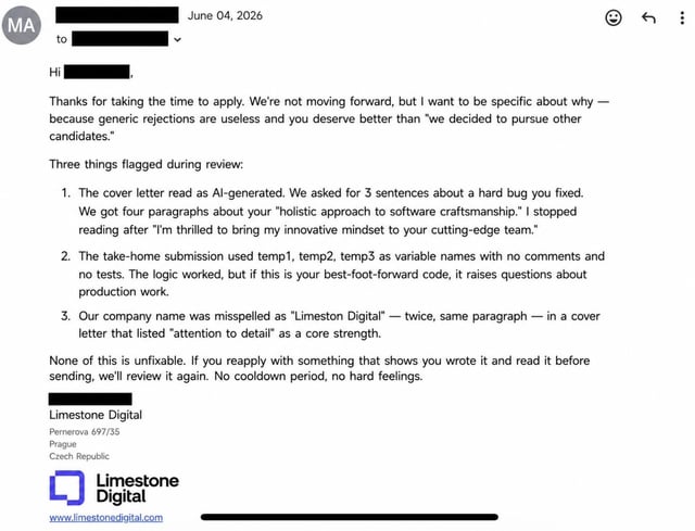 Firma wysłała mi najbardziej szczegółowy email z odrzuceniem rekrutacji