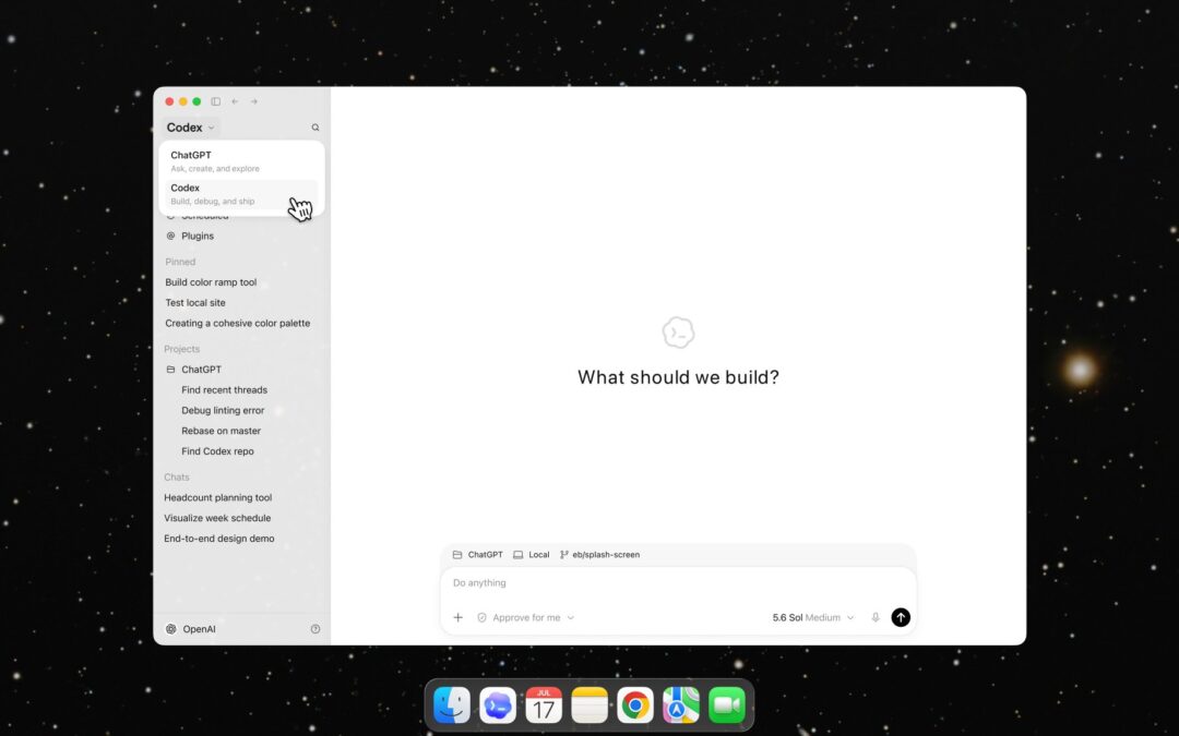 Aplikacja desktopowa ChatGPT z synchronizowaną historią i trybem Chat/Work