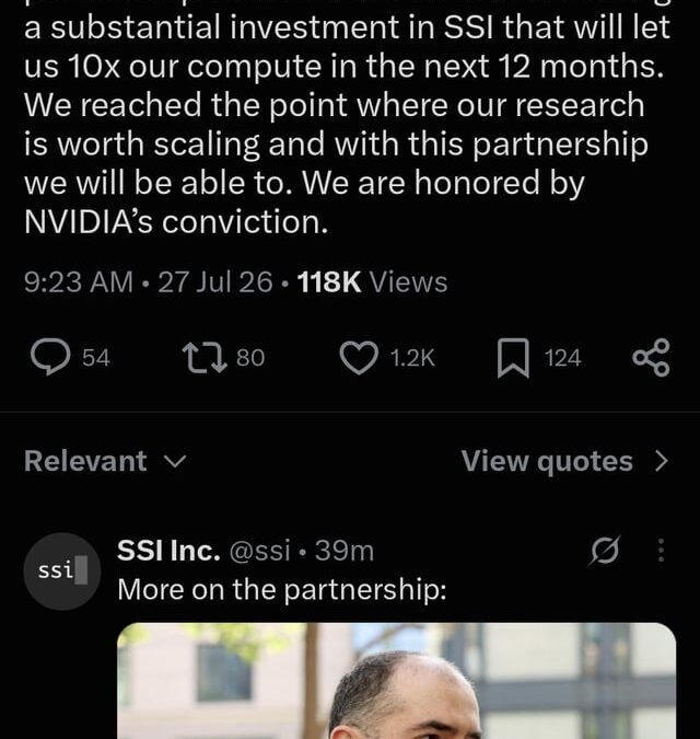 Nvidia inwestuje w SSI – 10-krotny wzrost mocy obliczeniowej