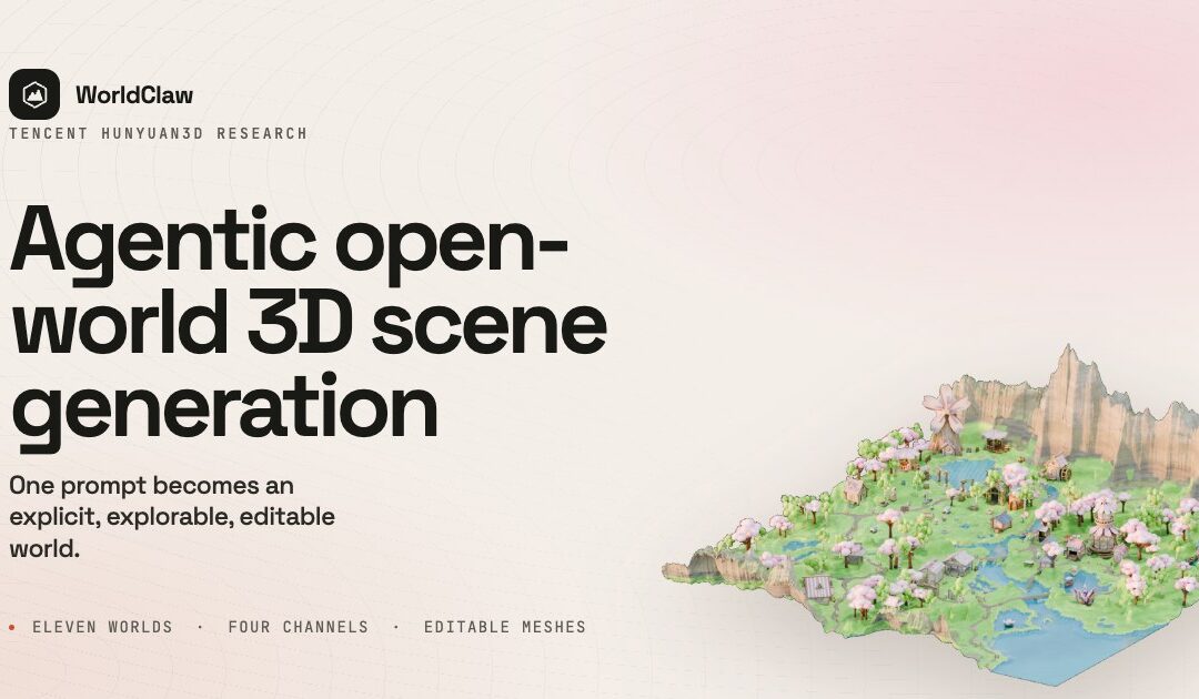 Tencent HunyuanWorldClaw tworzy eksplorowane światy 3D z tekstu