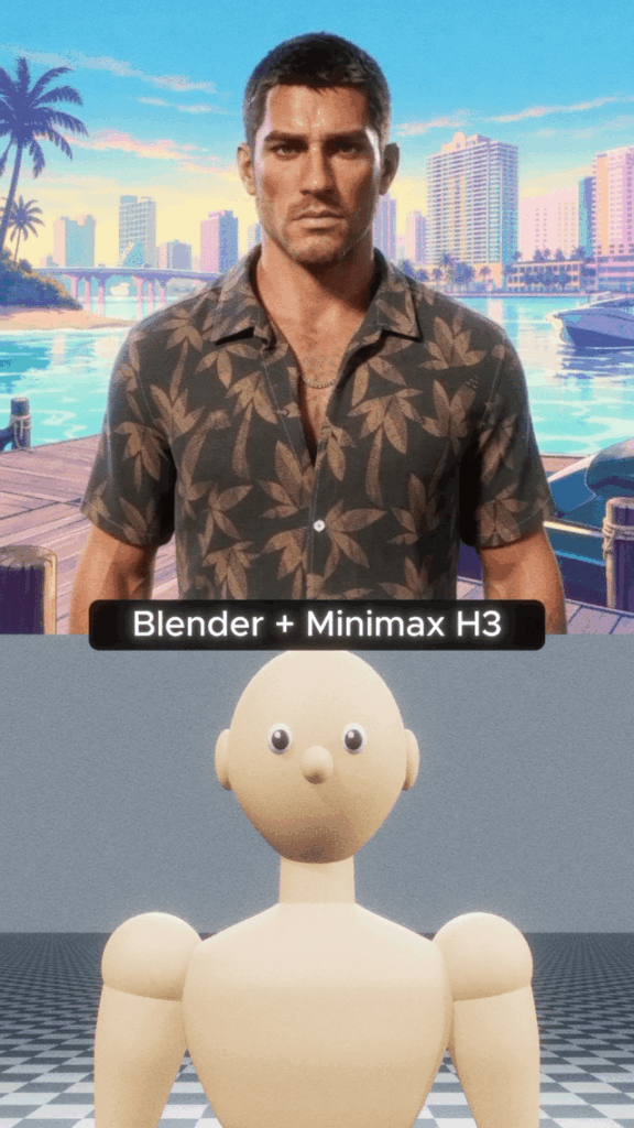 Blender + MiniMax H3 w ComfyUI – kamera AI w praktyce