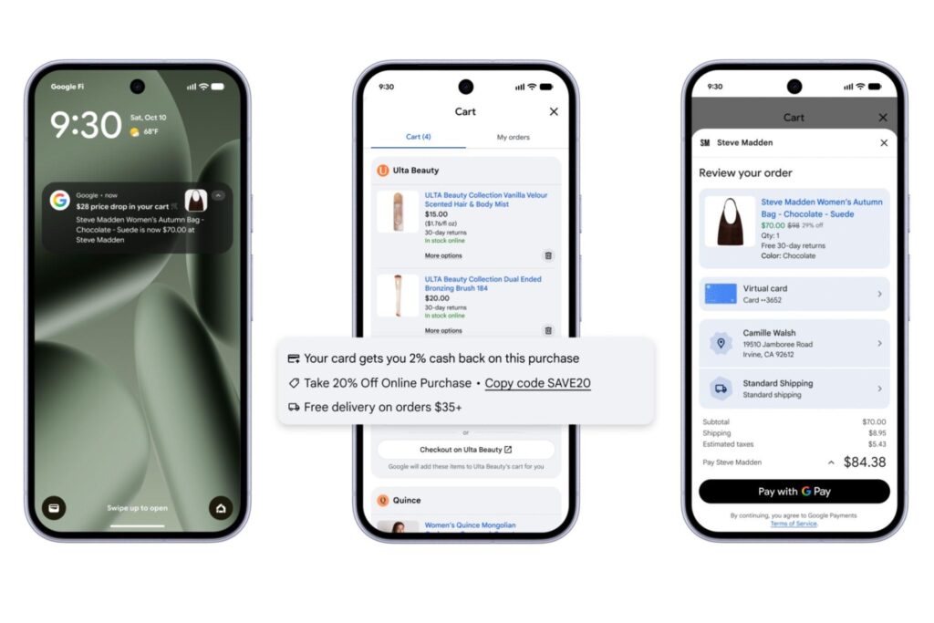 Google uruchamia uniwersalny koszyk zakupowy AI przed świętami