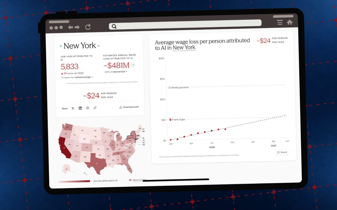 Dashboard śledzi miejsca pracy utracone przez AI w każdym stanie USA