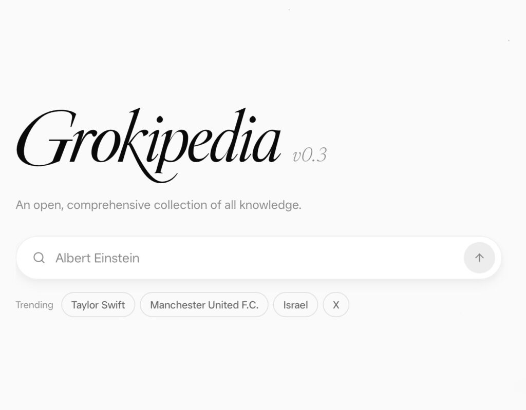 Grokipedia od xAI odświeżona – nowy wygląd i funkcje strony głównej